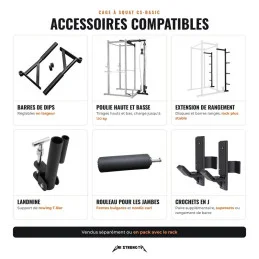 Cage à squat CS-Basic, accessoires compatibles