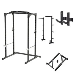 Pack CS-Basic : cage à squat, barres de dips, seconde paire de crochets en J et extension de rangement