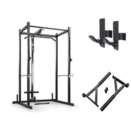 CS-Basic pack: squat cage with high/low pulley, dip bars and second pair of J-cups