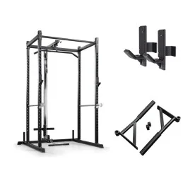 Pack CS-Basic : cage à squat avec poulie haute/basse, barres de dips et seconde paire de crochets en J