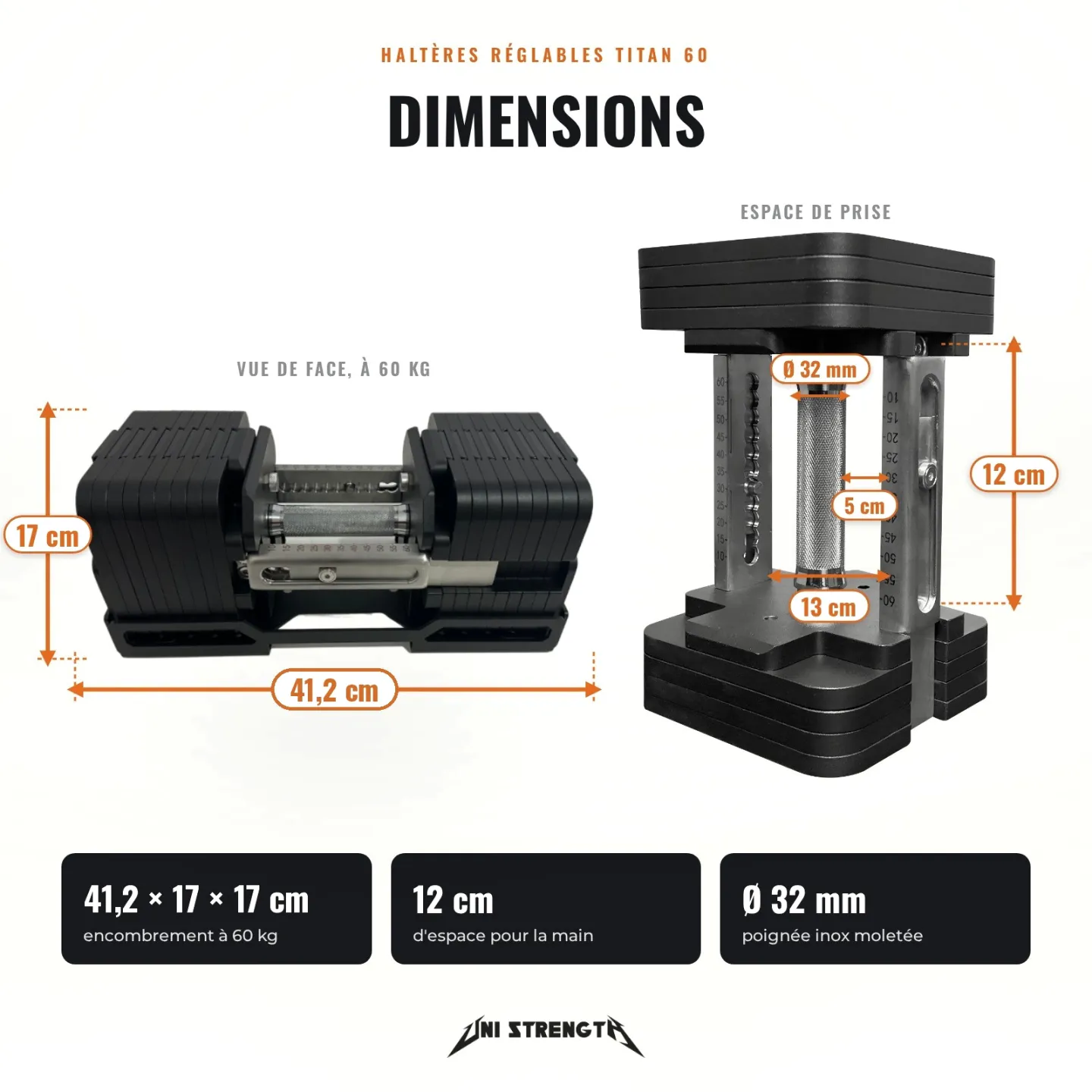 Titan 60 verstellbare Hanteln Set + Ständer - 7,5 bis 60 kg - Ansicht 10