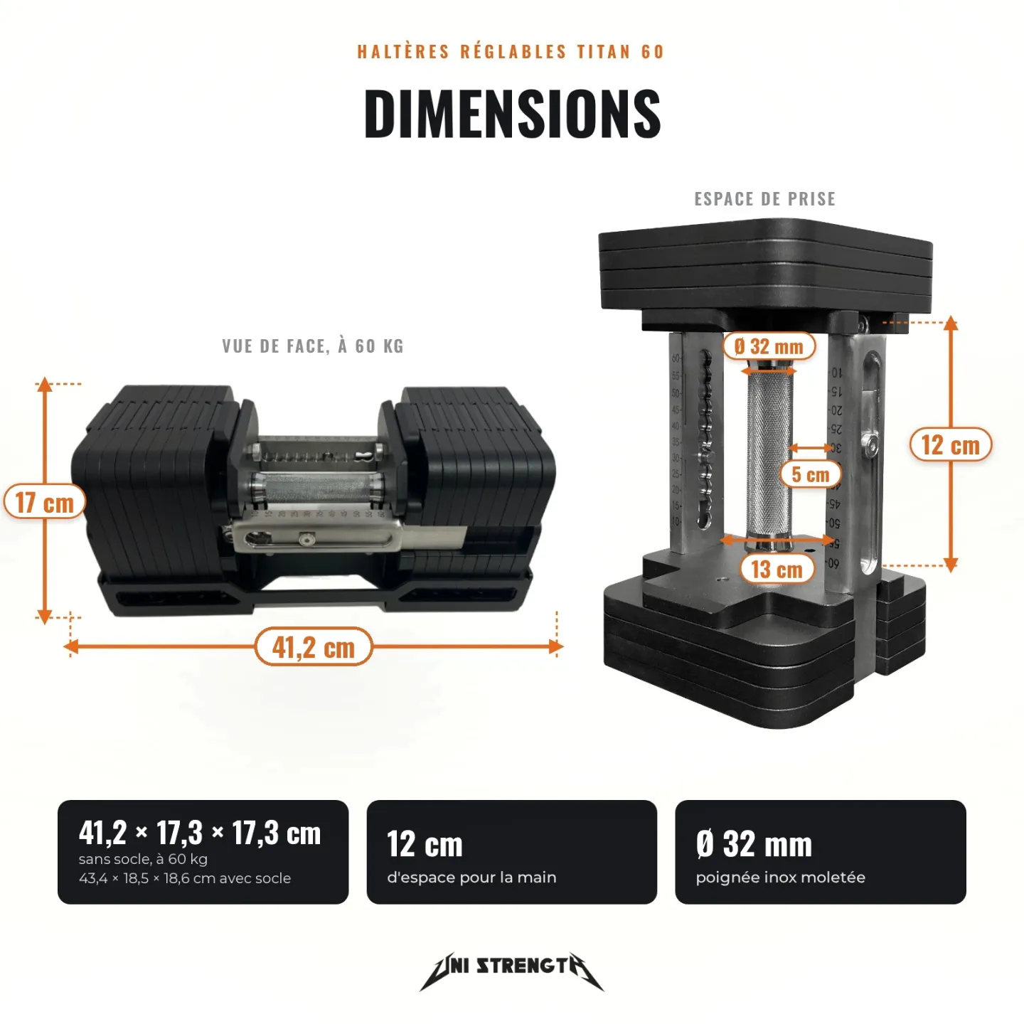 Pack Haltères Réglables Titan 60 + Support - 7,5 à 60 kg - vue 5