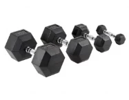 Rubber hex dumbbells
