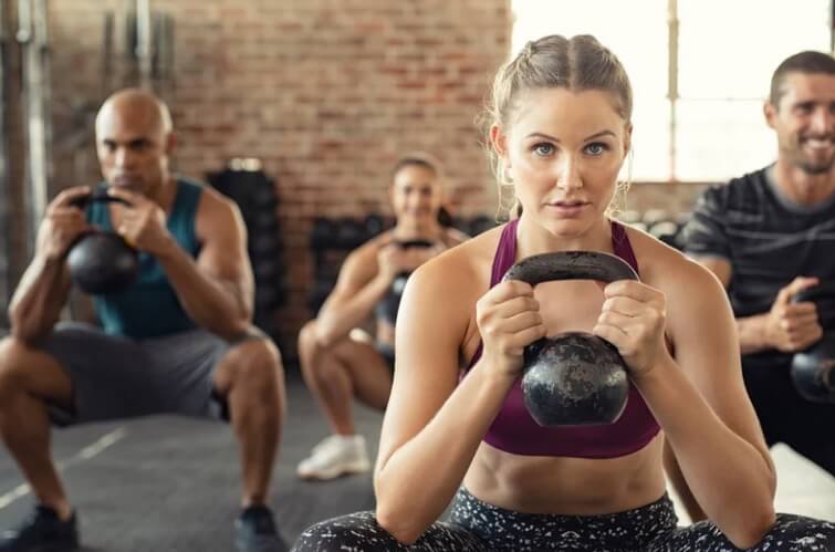 Squat Gobelet en groupe